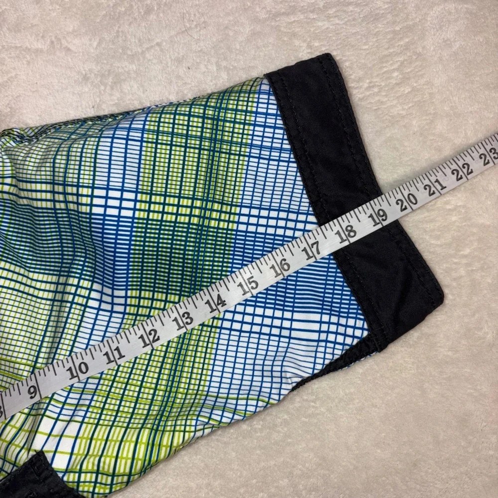 BILLABONG Board Shorts Mens Size 32 Blue‎ Green Plaid M119PGRI Swim Trunks